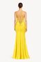 Women’s Elegant Maxi Evening Dress with Spaghetti Straps, V-Neckline and Front Slit - 2