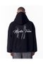 Blackmandala Shiny Print and 3D Embroidered Black Hoodie - 5