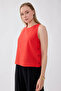 Viscose Linen Zero-Sleeve Blouse with Buttons on the Sides - 2