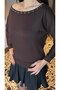 Women's Long Sleeve Boat Neck Bird Eye Detail Blouse - 2