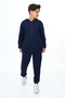 Boy's 2-Piece Set Printed Hooded Zippered Pocket Sweatshirt & Elastic Waistband C - 2