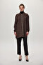 Textured Zipper Detailed Brown Jacket 0164 - 2