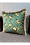 Blend-19770 Imported Silk Velvet Cushion Cover with Tassels 43X43 Size - 3