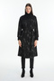 Collar Detailed Belted Black Cardigan 0028 - 2