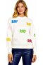 Women’s Embroidered Knit Sweatshirt – Long Sleeve Crew Neck Casual Pullover