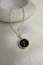 Gold Yellow Black Letter t Pendant (40+5cm Letter:2Cm)
