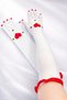 Black and White Long Party Gloves with Hearts