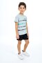 Boys' 2-Piece Set: Printed Crew Neck T-Shirt & Elastic Waist Shorts - 3