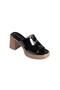 26Y491-5 Women's Premium Patent Leather Slippers with Heel and Platrom Sole