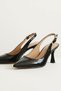 Dolipa Black Wrinkled Patent Leather Side Buckle (8 cm) Pointed Toe Heeled Shoes - 4
