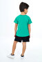 Boy's 2-Piece Set Printed Crew Neck T-Shirt & Elastic Waist Pocket Shorts-Tk24366 - 4