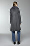 Double-Breasted Collar Belt Detailed Cashmere Smoked Coat 13404 - 5