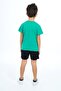 Boys' 2-Piece Set: Printed Crew Neck T-Shirt & Elastic Waist Shorts - 4