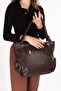 Women's Double Compartment Hand and Shoulder Bag Ald.6756 Brown - 4
