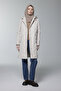 Hooded Zipper Detailed Quilted Stone Coat 13948