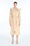 Beige Coat with Collar Detail and Belt 13962 - 5