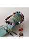 Indian Agate & Red Jasper Natural Stone 3-Piece Women's Jewelry Set – Bracelet & Dangle Earrings - 3