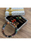 Indian Agate & Red Jasper Natural Stone 3-Piece Women's Jewelry Set – Bracelet & Dangle Earrings - 2