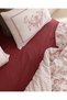 Etoile king size elasticated 100% cotton ranforce printed duvet cover set - red - 6