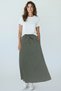 Women's Cotton Sports Skirt with Elastic Waist and Pockets, Cotton Gabardine Skirt - 2
