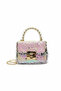 Mini Girls' Festive, Daily, Stylish Shoulder Bag with Pearl Handle and Shiny Sequin Chain Strap