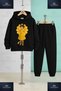 Children's Unisex Havi̇n Gril Anime 3-Piece Hooded Tracksuit Set - 2