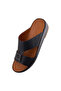 AET Arabic Sandals For Men | Outdoor Mens Slippers | Open Toe | Full Genuine Leather With Buckle - 3