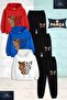 Children's Unisex Leopard Unisex Head Large 3-Piece Hooded Tracksuit Set