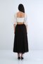 Brown Lace Detailed Lined Maxi Length Tulle Skirt Alc-X15263 - 6