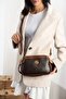 Women's Brown Tan Soft Faux Leather Multi-Compartment Crossbody Bag