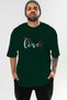 Love (3) Front Printed Green Oversize T-Shirt Men Women Cotton Crew Neck Tshirt - 2