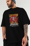 Sevior Front Printed Black Oversize T-Shirt Men's Women's Cotton Crew Neck T-Shirt - 3