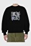 Mimbus Zeus Front Printed Black Oversize Sweatshirt Men Women Unisex - 2