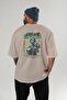 Stop War Back Printed Beige Oversize T-Shirt Men Women Cotton Crew Neck T-Shirt - 4