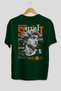 Scult Back Printed Green Oversize T-Shirt Men Women Cotton Crew Neck T-Shirt