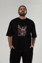 Angels Front Printed Black Oversize T-Shirt Men Women Cotton Crew Neck T-Shirt - 6