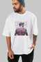 Chase Gains Front Printed White Oversize T-Shirt Men Women Cotton Crew Neck Tshirt - 7