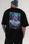 Futura Zeus Back Printed Black Oversize T-Shirt Men's Women's Cotton Crew Neck T-Shirt - 6
