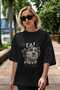 Realistic Front Printed Black Oversize T-Shirt Men Women Cotton Crew Neck T-Shirt - 5