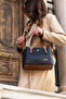 Salmet Bag Women's Long Strap 4-Compartment Simple and Stylish Shoulder and Hand Bag with Gold Accessories