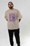 Blessed Front Printed Beige Oversize T-Shirt Men Women Cotton Crew Neck Tshirt - 7