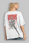 Visions Back Printed White Oversize T-Shirt Men Women Cotton Crew Neck T-Shirt - 3