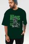 Emrald Regis Front Printed Green Oversize T-Shirt Men Women Cotton Crew Neck Tshirt - 6
