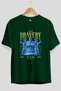 Bravery Front Printed Green Oversize T-Shirt Men Women Cotton Crew Neck Tshirt