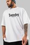 Tuesday Front Printed White Oversize T-Shirt Men Women Cotton Crew Neck T-Shirt - 3
