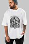 Mentality Zeus Front Printed White Oversize T-Shirt Men Women Cotton Crew Neck T-Shirt - 7