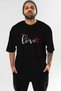 Love (3) Front Printed Black Oversize T-Shirt Men Women Cotton Crew Neck T-Shirt - 2