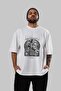 Mentality Zeus Front Printed White Oversize T-Shirt Men Women Cotton Crew Neck T-Shirt - 6