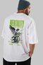 Mentality Back Printed White Oversize T-Shirt Men Women Cotton Crew Neck T-Shirt - 7