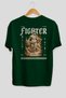 Fighter Back Printed Green Oversize T-Shirt Men Women Cotton Crew Neck T-Shirt
